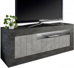 Pesaro Mobilia Tv-meubel Urbino 138 cm breed in Oxid met grijs beton