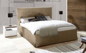 Pesaro Mobilia Tweepersoonsbed Amalti alpaca 160x200cm in tabak bruin
