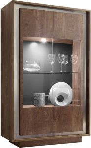 Pesaro Mobilia Vitrinekast SKY 171 cm hoog Cognac bruin