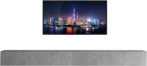 Pesaro Mobilia Zwevend Tv-meubel Tesla 276 cm breed in grijs beton