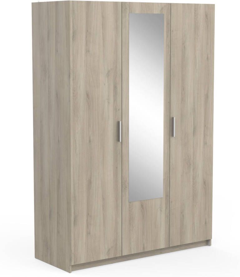 Young Furniture Kledingkast Pricy 133 cm breed kronberg eiken met spiegeldeur