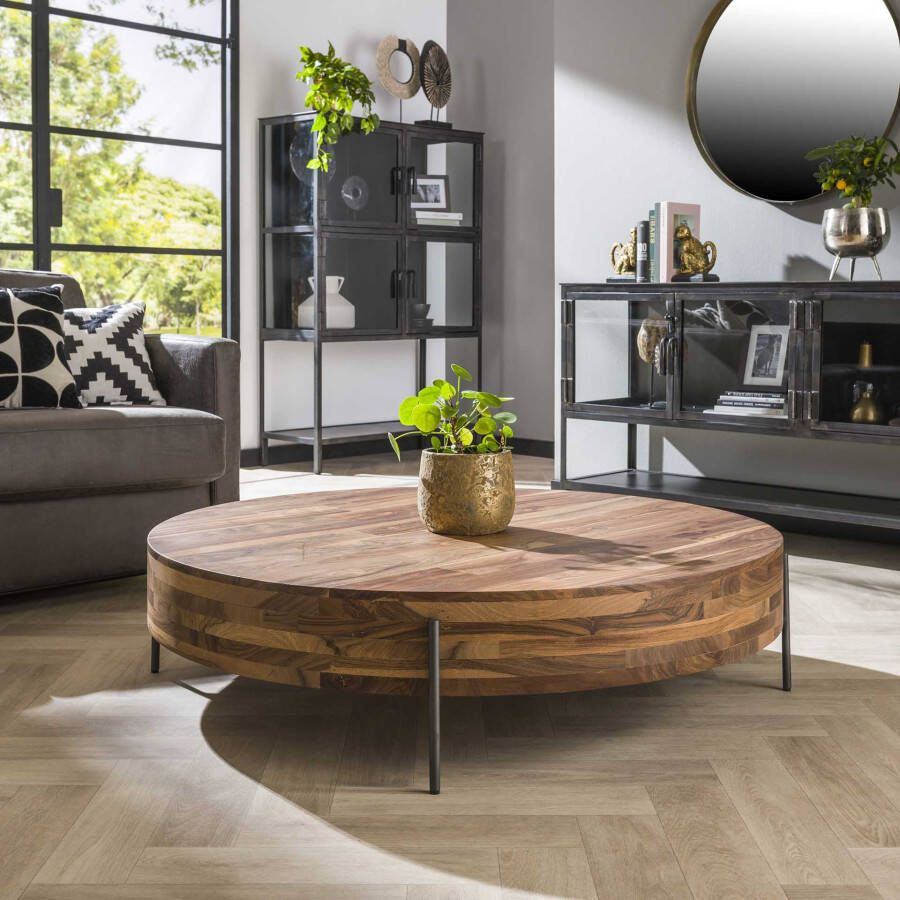 Zaloni Ronde Salontafel Daytona 120 cm rond massief hout