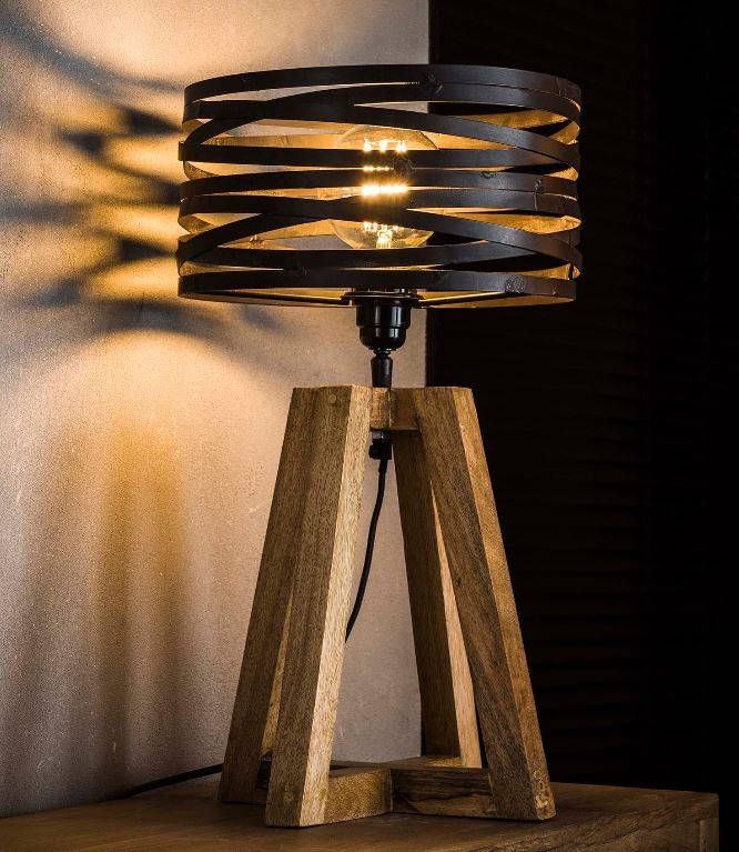 Zaloni Tafellamp Twister 50 cm hoog in slate grijs
