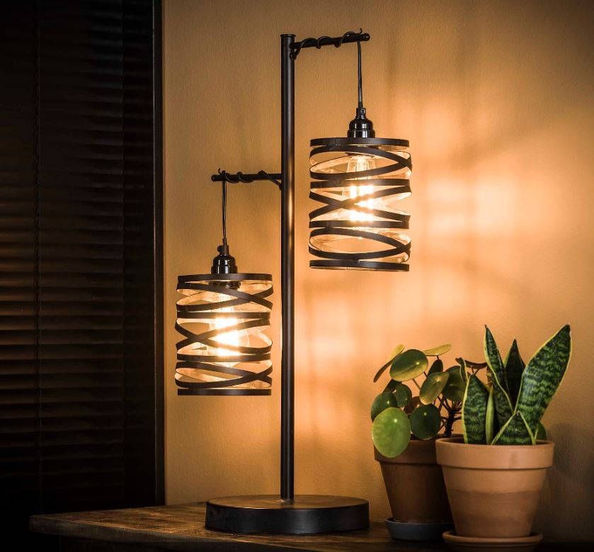 Zaloni Tafellamp Twister 70 cm hoog in slate grijs
