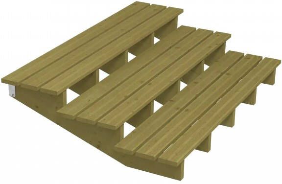 Plus Danmark Tuintrap hout lui 3 treden inclusief treden 118 x 42 x 180 cm