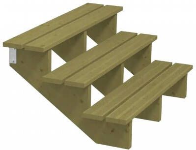 Plus Danmark Tuintrap hout 3 treden inclusief treden 76 x 54 x 120 cm