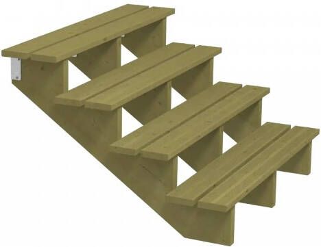 Plus Danmark Tuintrap hout 4 treden inclusief treden 101 x 71 x 120 cm