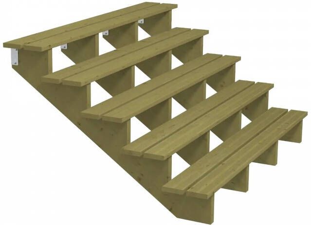 Plus Danmark Tuintrap hout 5 treden inclusief treden 126 x 88 x 180 cm