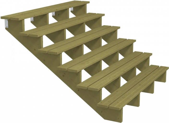 Plus Danmark Tuintrap hout 6 treden inclusief treden 150 x 102 x 180 cm