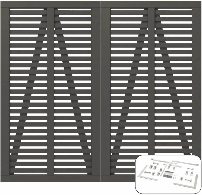 Trendyard Ombergrijs Houten Dubbele Tuindeur Harmoni 200 x 180 CM