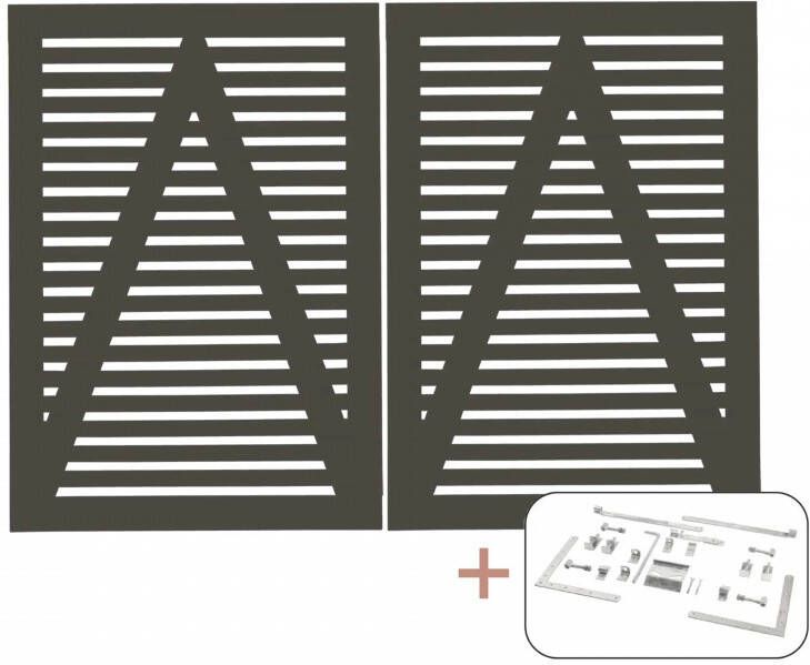 Trendyard Ombergrijs Houten Dubbele Tuinpoort Tokyo 200 x 140 CM