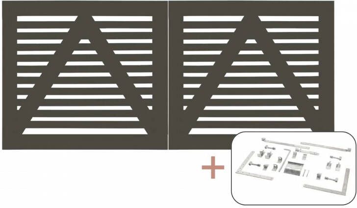 Trendyard Ombergrijs Houten Dubbele Tuinpoort Tokyo 200 x 90 CM