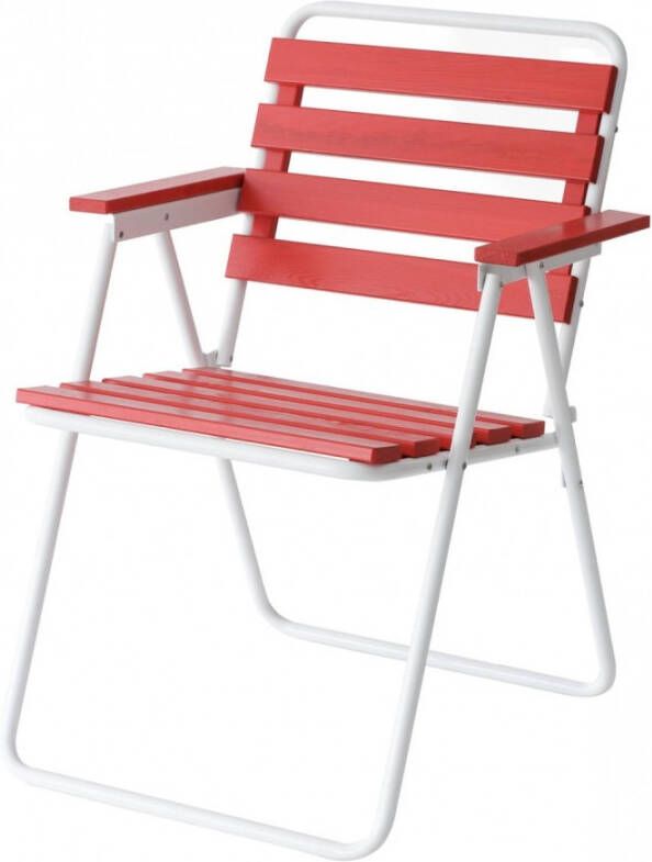 Trendyard Opvouwbare Tuinstoel Retro Wit Rood