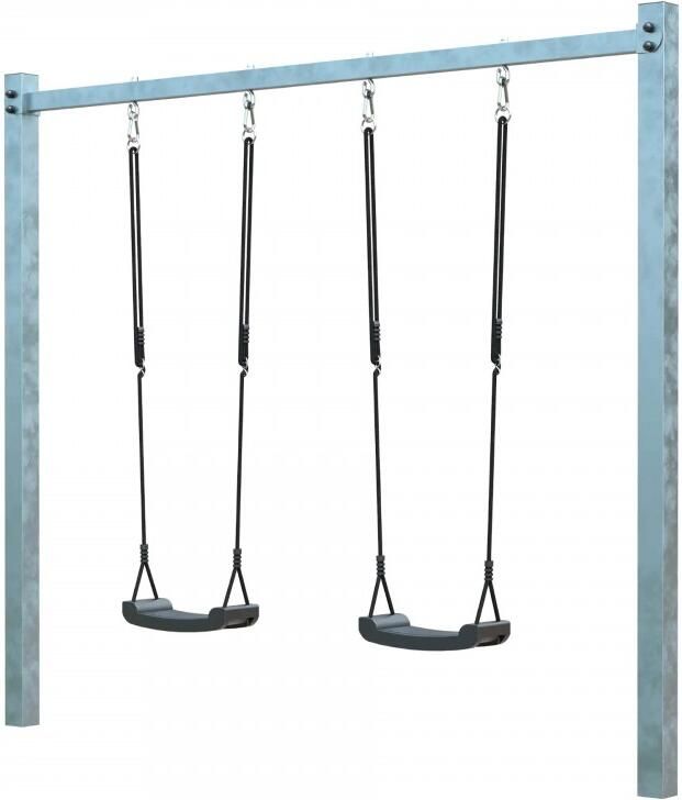 Trendyard Gegalvaniseerd Metalen Dubbele Schommel Zwarte Schommelzitjes