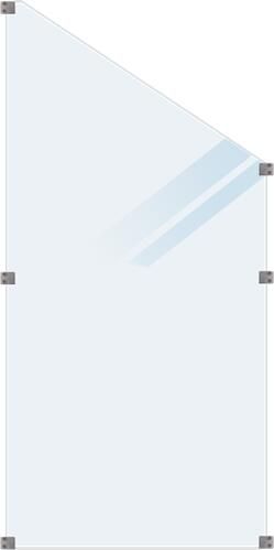 Trendyard Geharde Glasplaat Mat Glas Schuine Hoek 90 x 127 180 CM