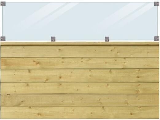 Trendyard Geïmpregneerd Houten Stapelrabat Schutting Met Glas Klink 174 x 125 CM