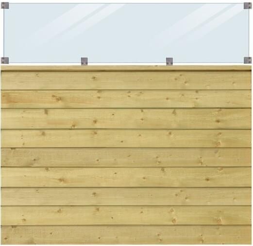 Trendyard Geïmpregneerd Houten Stapelrabat Schutting Met Glas Klink 174 x 163 CM