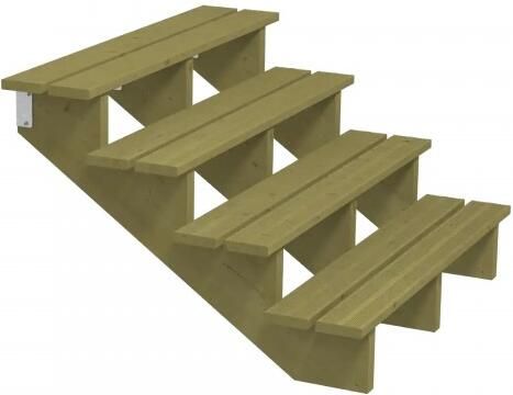 Plus Danmark Tuintrap hout 4 treden inclusief treden 101 x 71 x 120 cm