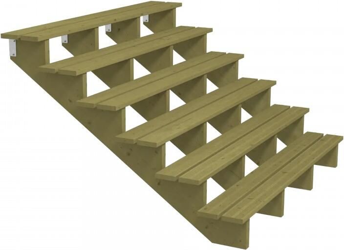 Plus Danmark Tuintrap hout 6 treden inclusief treden 150 x 102 x 180 cm