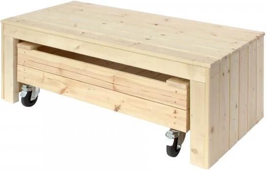 Trendyard Houten Zandbak Op Wielen Met Bankje 120 CM