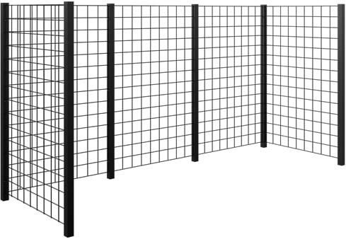 Trendyard Kliko Ombouw Gaaspaneel Zwart Staal 3 Containers