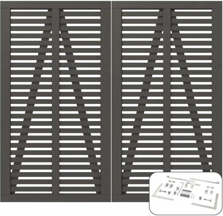 Trendyard Ombergrijs Houten Dubbele Tuindeur Harmoni 200 x 180 CM
