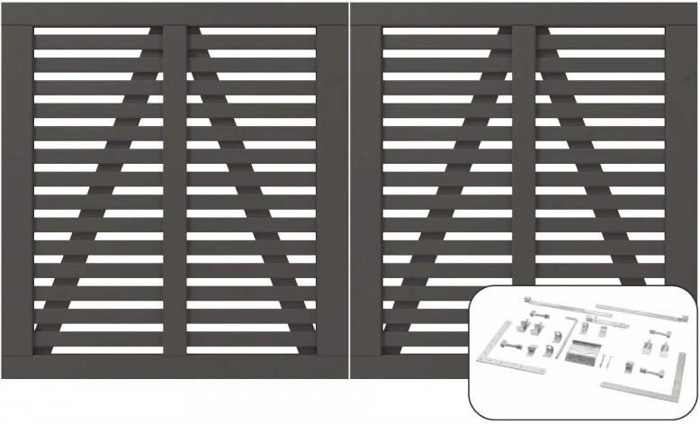 Trendyard Ombergrijs Houten Dubbele Tuinpoort Harmoni 200 x 107 CM
