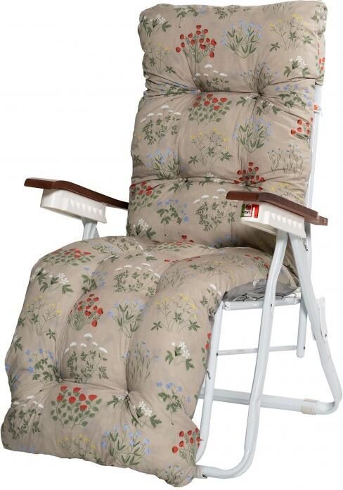 Trendyard Relax Tuinstoel Wit Met Voetensteun