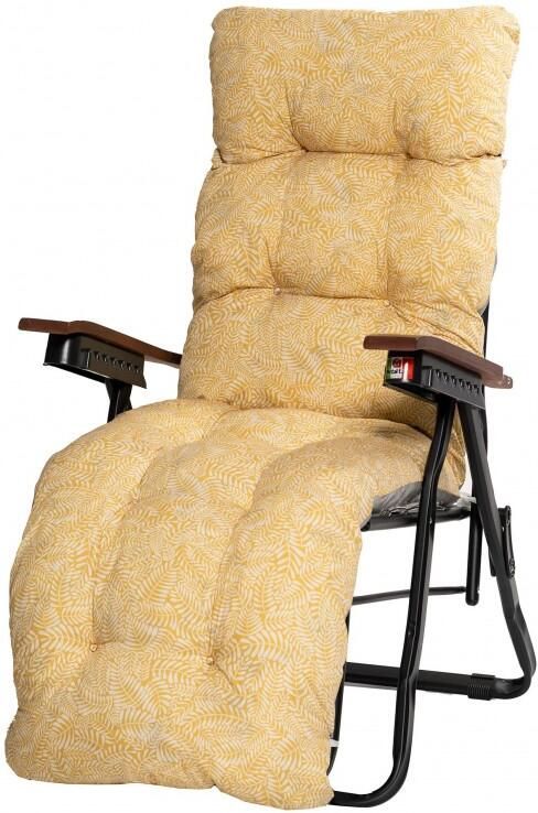 Trendyard Relax Tuinstoel Zwart Met Voetensteun