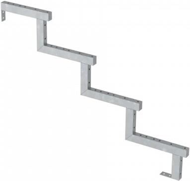 Plus Danmark Tuintrap staal Trapbalk 4 treden 103 x 68 cm