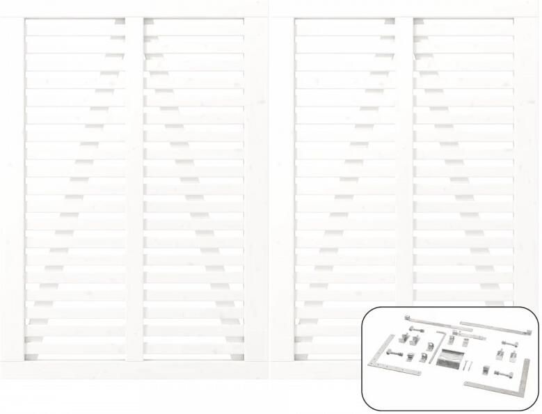 Trendyard Wit Houten Dubbele Tuinpoort Harmoni 200 x 140 CM
