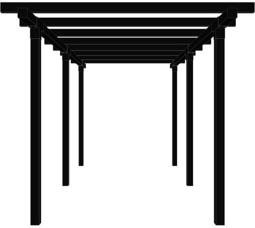 Trendyard Zwart Houten Dubbele Pergola 476 CM