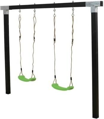 Plus Danmark Schommelframe vuren geimpregneerd | Cubic zwart 2 schommelplanken lime