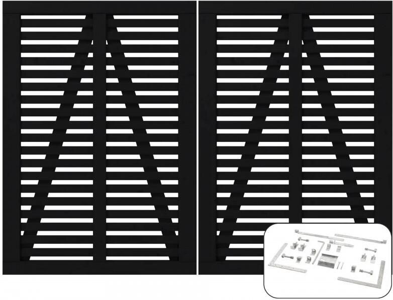 Trendyard Zwart Houten Dubbele Tuinpoort Harmoni 200 x 140 CM