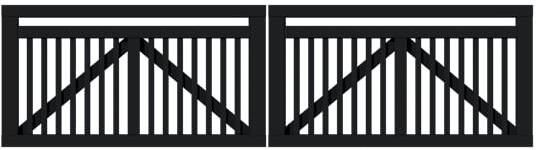 Trendyard Zwart Houten Dubbele Tuinpoort Linea 300 x 80 CM