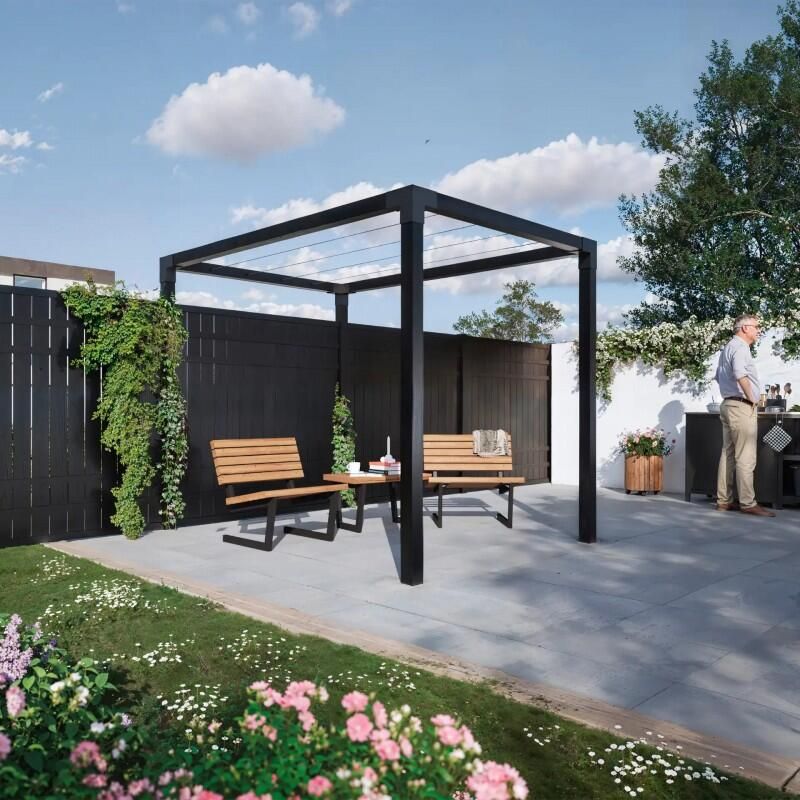 Trendyard Zwart Houten Rechthoekige Pergola 268 x 198 CM