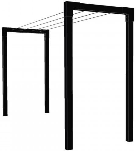 Trendyard Zwart Houten Waslijnpalen Cubic Model 2
