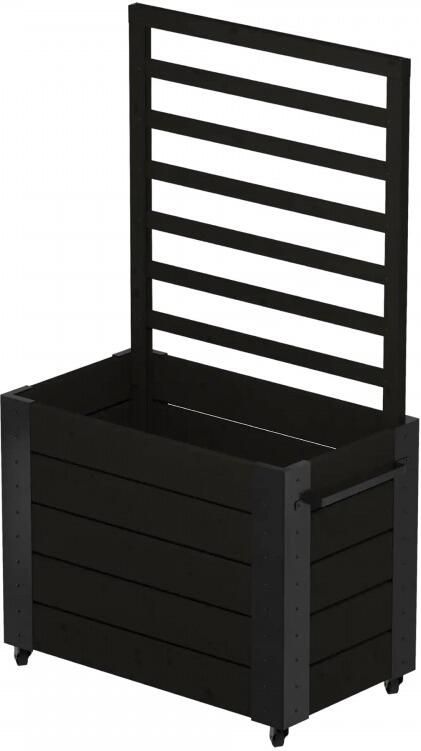 Trendyard Zwarte Bloembak Met Klimrek Cubic Verrijdbaar