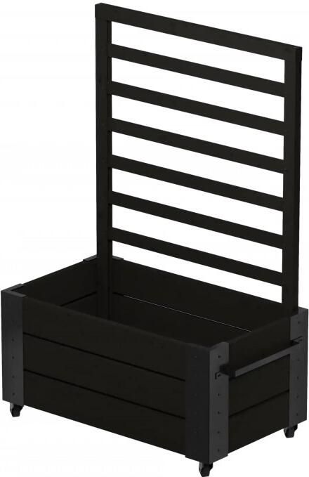 Trendyard Zwarte Verrijdbare Plantenbak Cubic Met Klimrek 130 CM