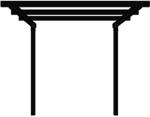 Trendyard Zwart Houten Dubbele Pergola Uitbreidingsmodule 188 CM