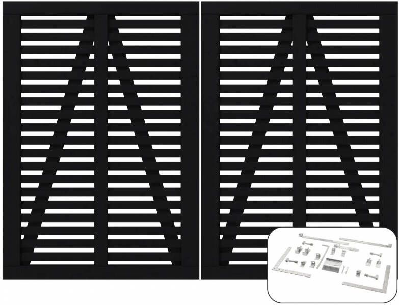 Trendyard Zwart Houten Dubbele Tuinpoort Harmoni 200 x 140 CM