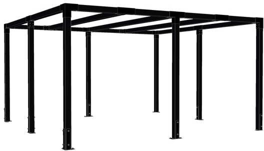 Trendyard Zwart Houten Vierkante Pergola 387 x 387 CM