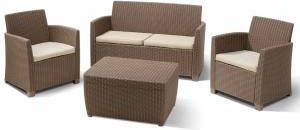 Allibert Corona loungeset met kussenbox cappuccino