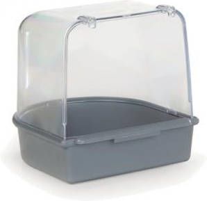 Beeztees Badhuisje Plastic vogel verzorgen 13x13x13cm Grijs