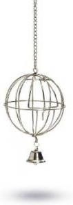 Beeztees Chroom voederbal met deur en bel 8 cm