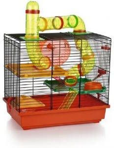 Beeztees Rocky Knaagdierenkooi 43x28x38 cm Zwart Rood Klein