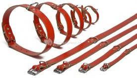 Beeztees Lederen honden halsband rood 57 cm x 20 mm