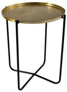 Lesliliving Ronde bijzettafel plantenstandaard goud zwart 50 cm plantenhouder plantentafel oppottafel - Foto 3