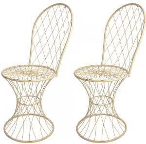 Esschert Design Tuinstoelen gevlochten metaal set van 2