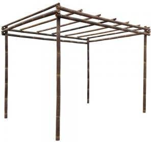 Express Bamboe pergola zwart 400 x 300 cm